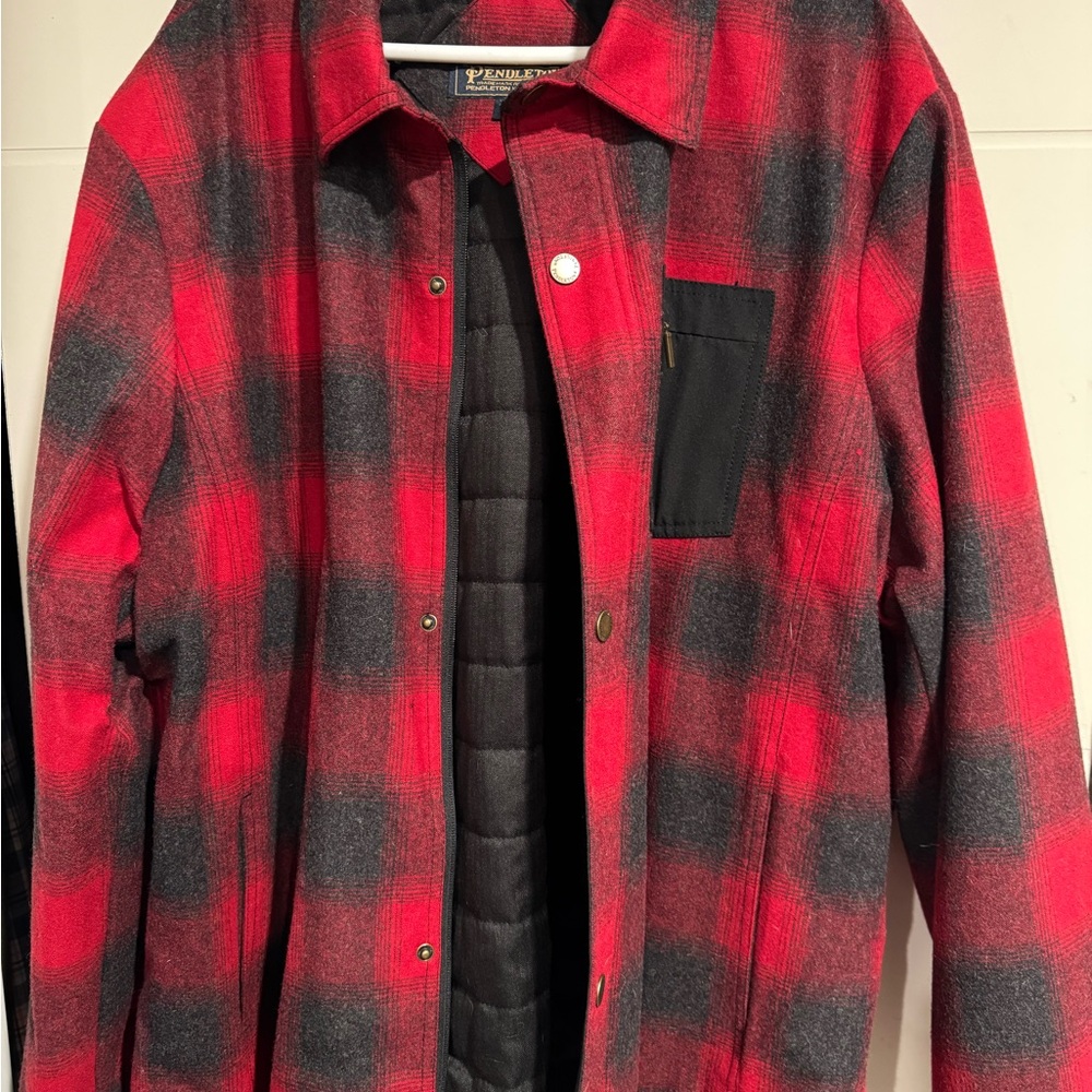Pendleton Red and Black Lightweight Shirt Jacket